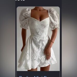 Showpo Brailey White Puff Sleeve Dress